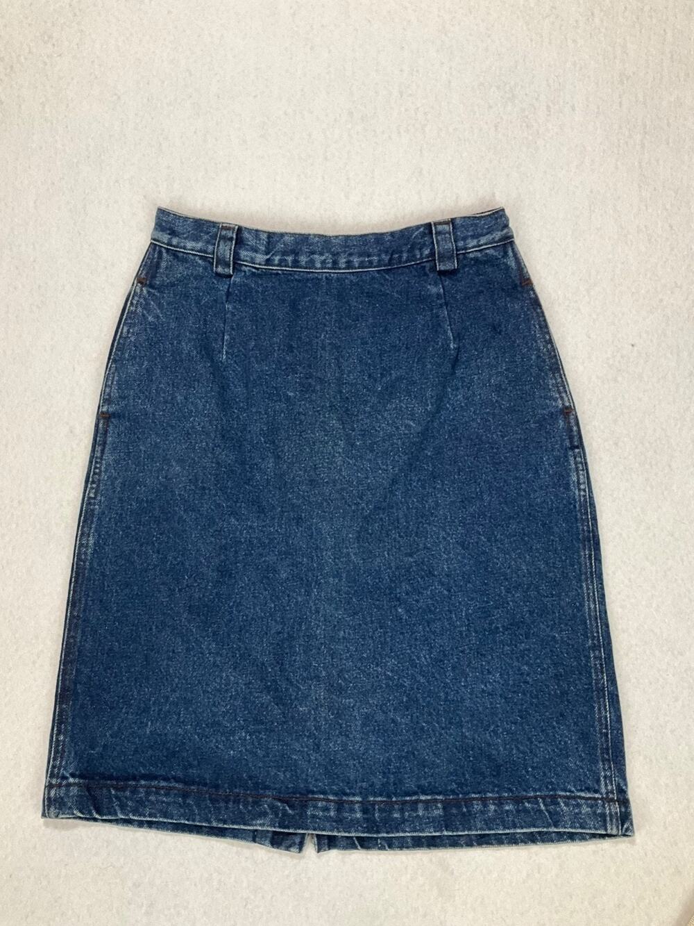 VTG Calvin Klein Sport Denim Pencil Skirt Size 10 Side Pocket 80s 90s USA made